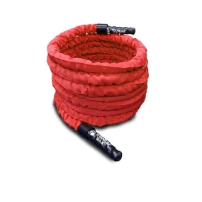 10 METRE RED NYLON COVERED BATTLE ROPE - 38MM THICK