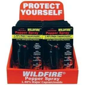 12) Wild Fire Black Hard Case Pepper Sprays with Display Option
