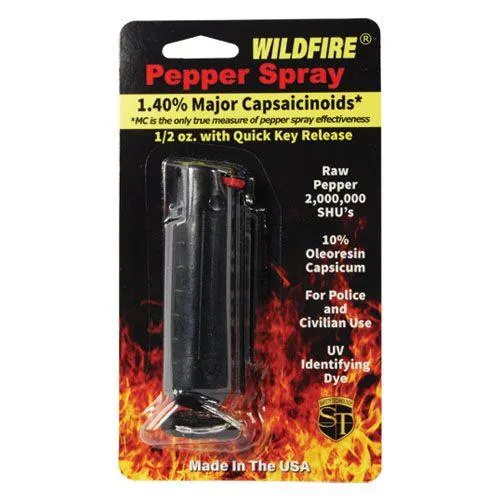 12) Wild Fire Black Hard Case Pepper Sprays with Display Option