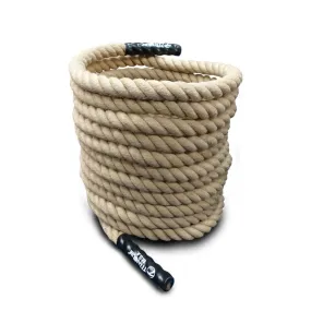15 METRE NATURAL FIBRE BATTLE ROPE - 38MM THICK