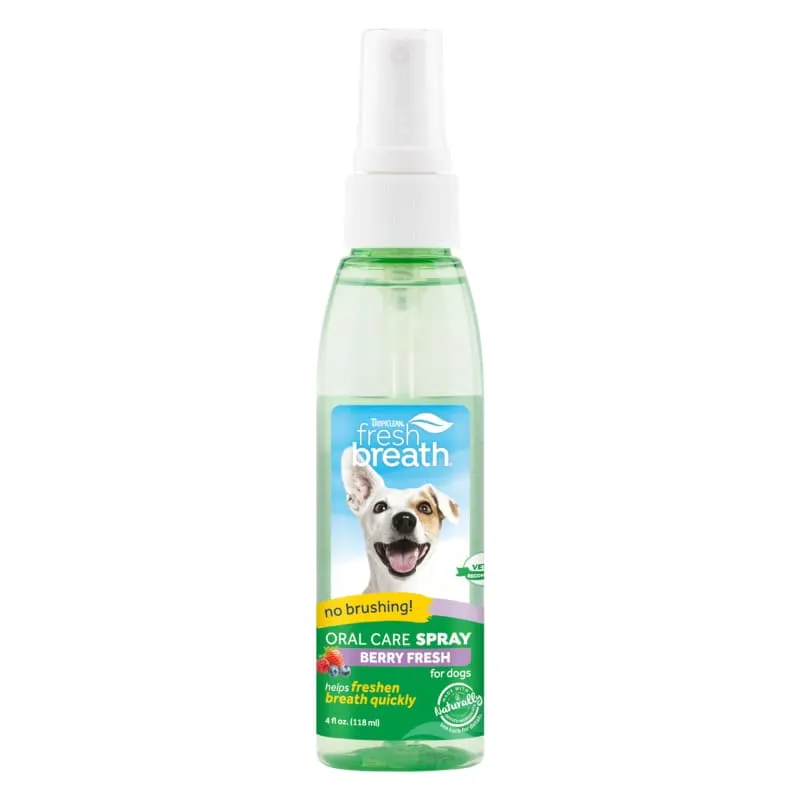 [15% OFF] Tropiclean Fresh Breath Berry Fresh Oral Care Spray For Dogs & Cats 4oz