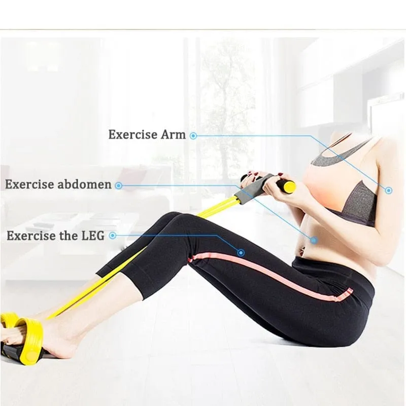 4 Resistanc Elastic Pull Ropes Exerciser Rower Belly Resistance Band Fitness Equipment