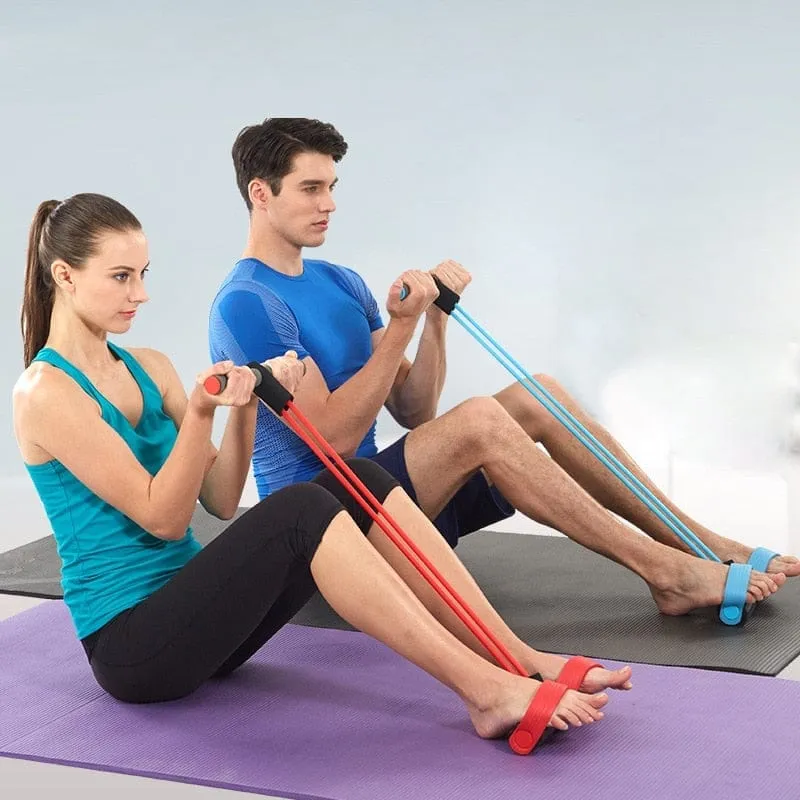 4 Resistanc Elastic Pull Ropes Exerciser Rower Belly Resistance Band Fitness Equipment