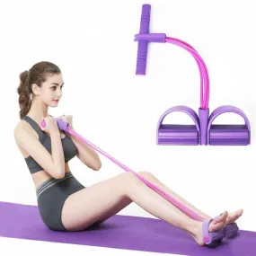 4 Resistanc Elastic Pull Ropes Exerciser Rower Belly Resistance Band Fitness Equipment