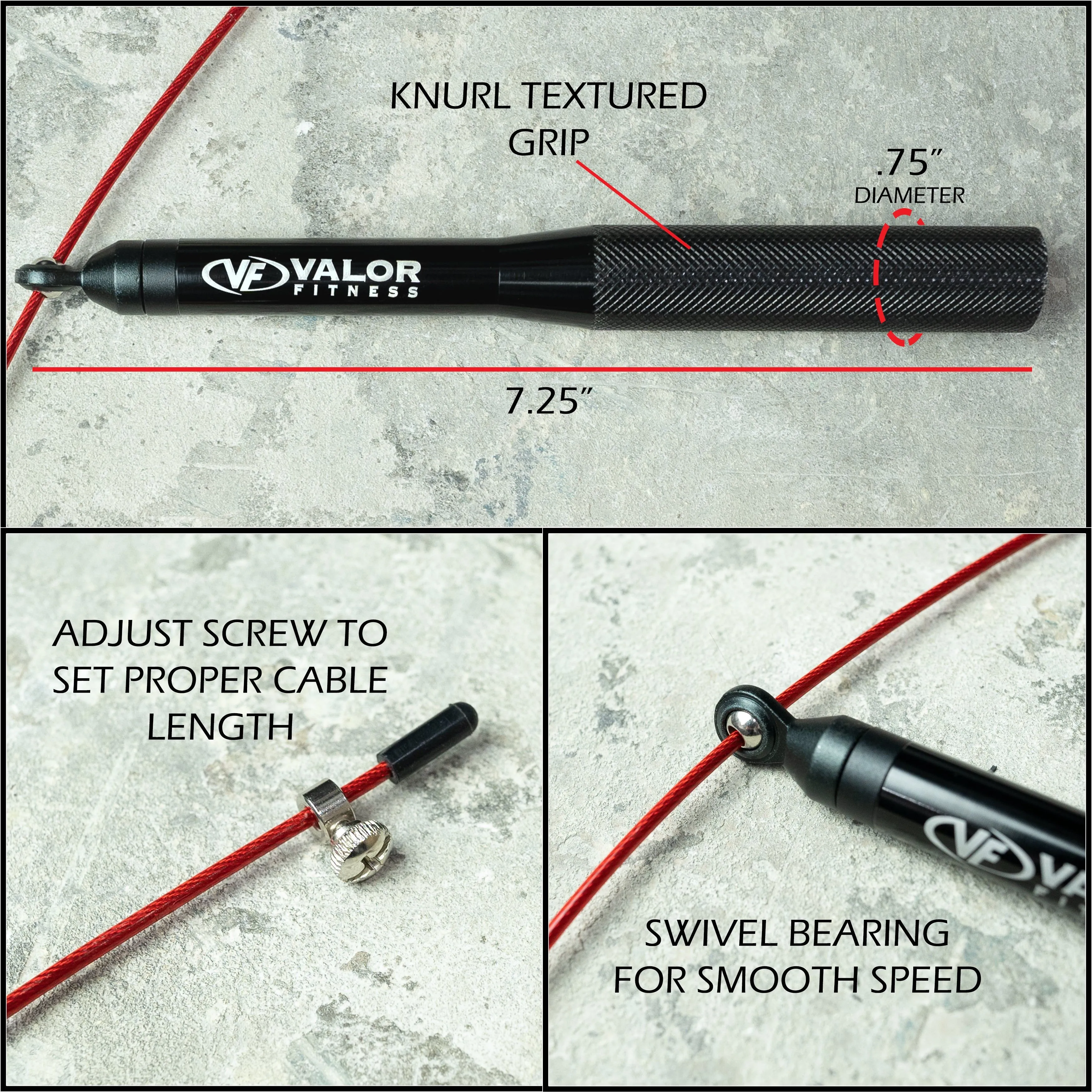 Adjustable Swivel Bearing Speed Rope (2.5mm)