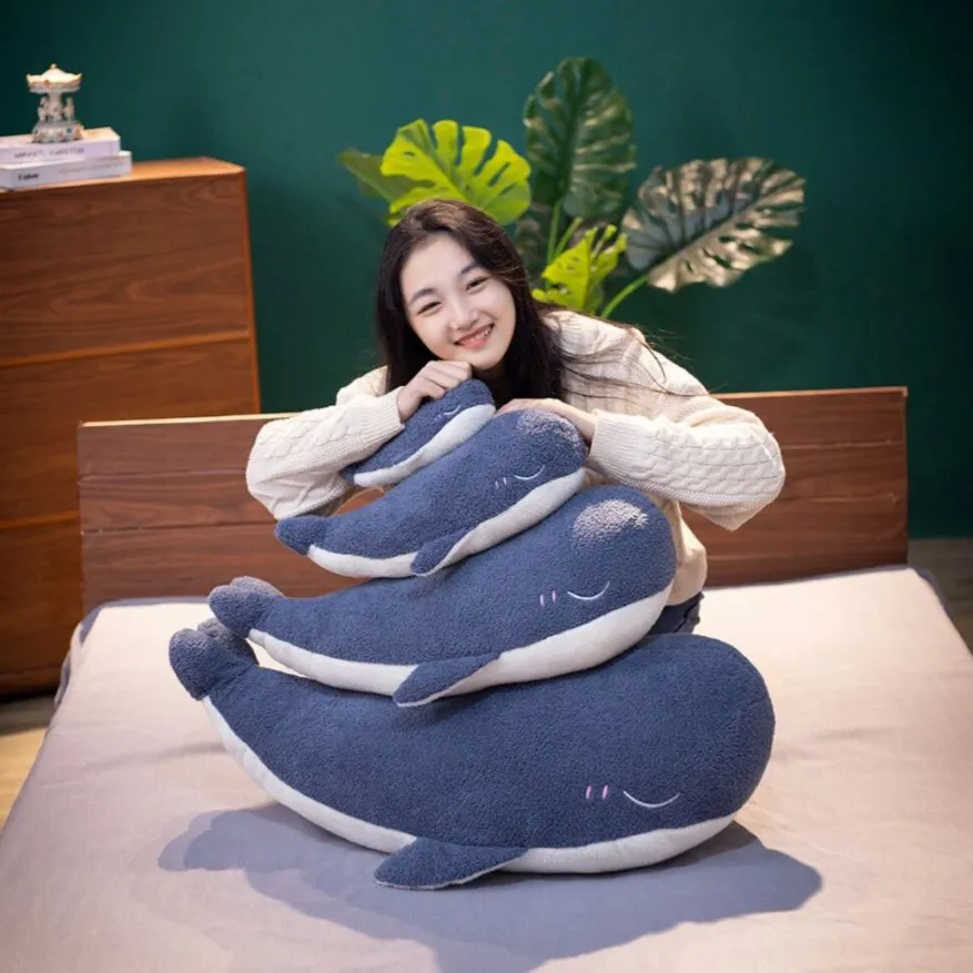 Adorable Fluffy Kawaii Blue Whale Squishy Plushies- Whale Stuffed Animals