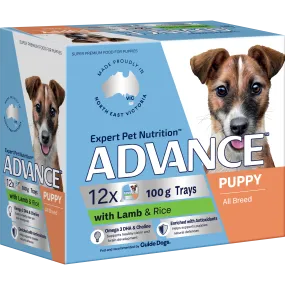 Advance Lamb and Rice All Breed Puppy Wet Dog Food Trays 100g x 12