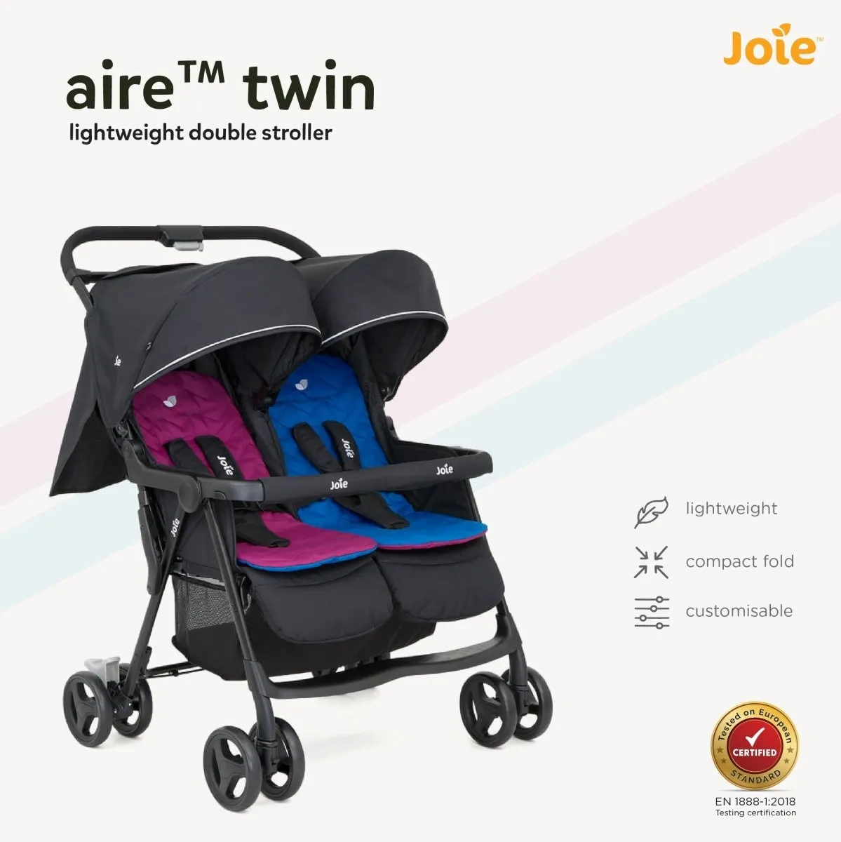 Baby Stroller- AIRE TWIN W/ RC- ROSY & SEA