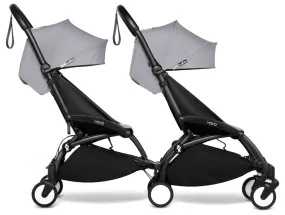 Babyzen YOYO Connect Double Stroller 6  / 6  Bundle - Black / Stone