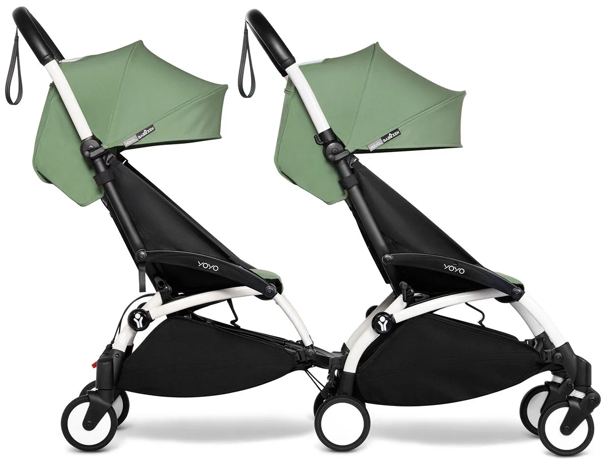 Babyzen YOYO Connect Double Stroller 6  / 6  Bundle - White / Peppermint