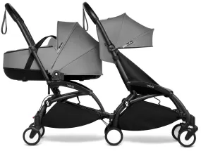 Babyzen YOYO Connect Double Stroller Bassinet / 6  Bundle - Black / Grey