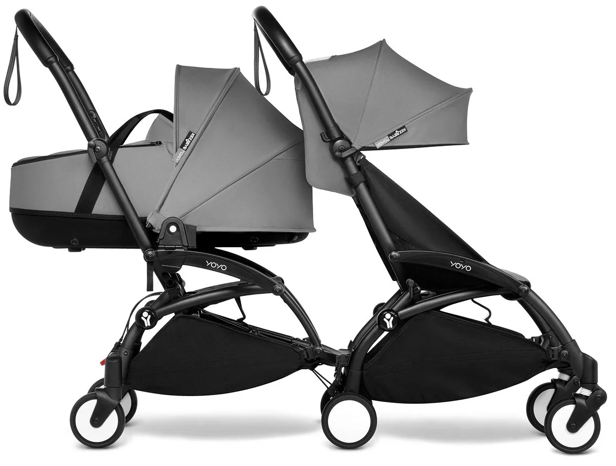 Babyzen YOYO Connect Double Stroller Bassinet / 6  Bundle - Black / Grey