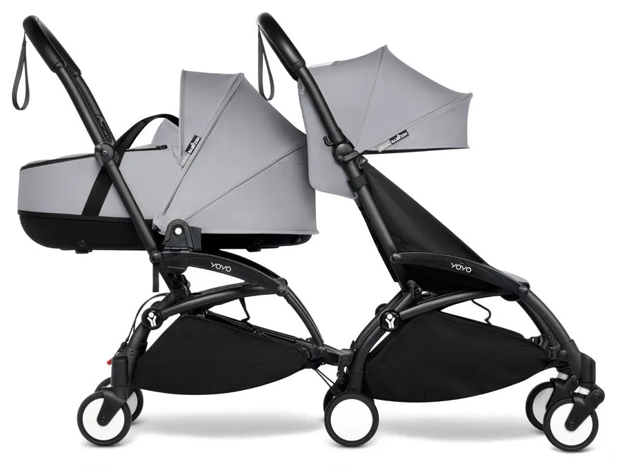 Babyzen YOYO Connect Double Stroller Bassinet / 6  Bundle - Black / Stone