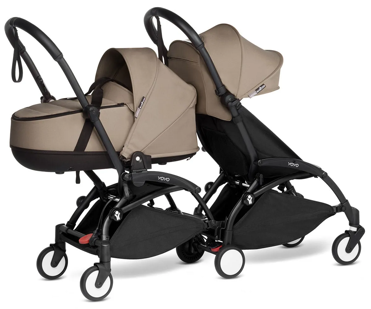 Babyzen YOYO Connect Double Stroller Bassinet / 6  Bundle - Black / Taupe