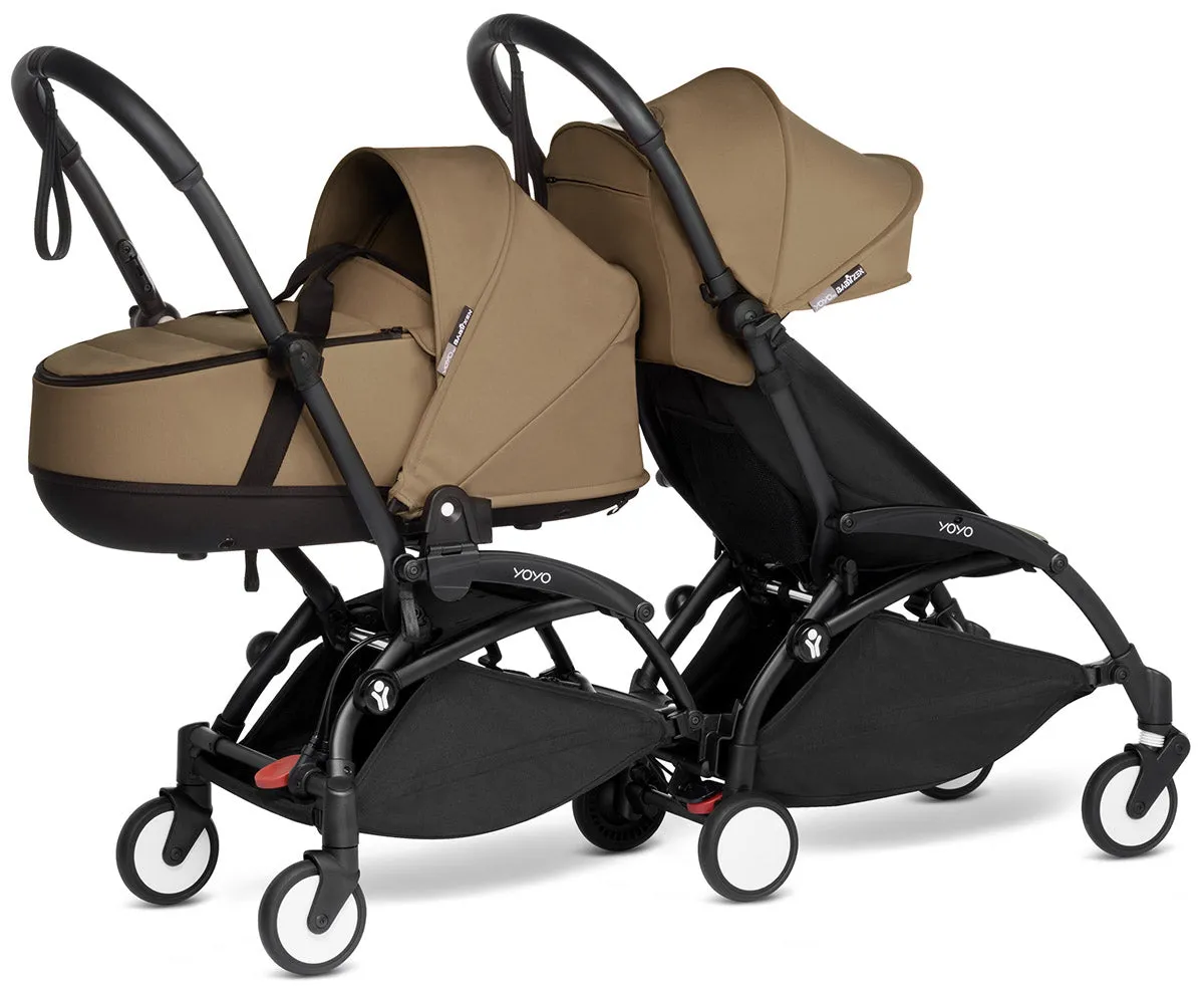 Babyzen YOYO Connect Double Stroller Bassinet / 6  Bundle - Black / Toffee