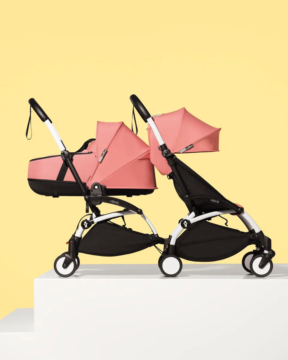 Babyzen YOYO Connect Double Stroller Bassinet / 6  Bundle - White / Black