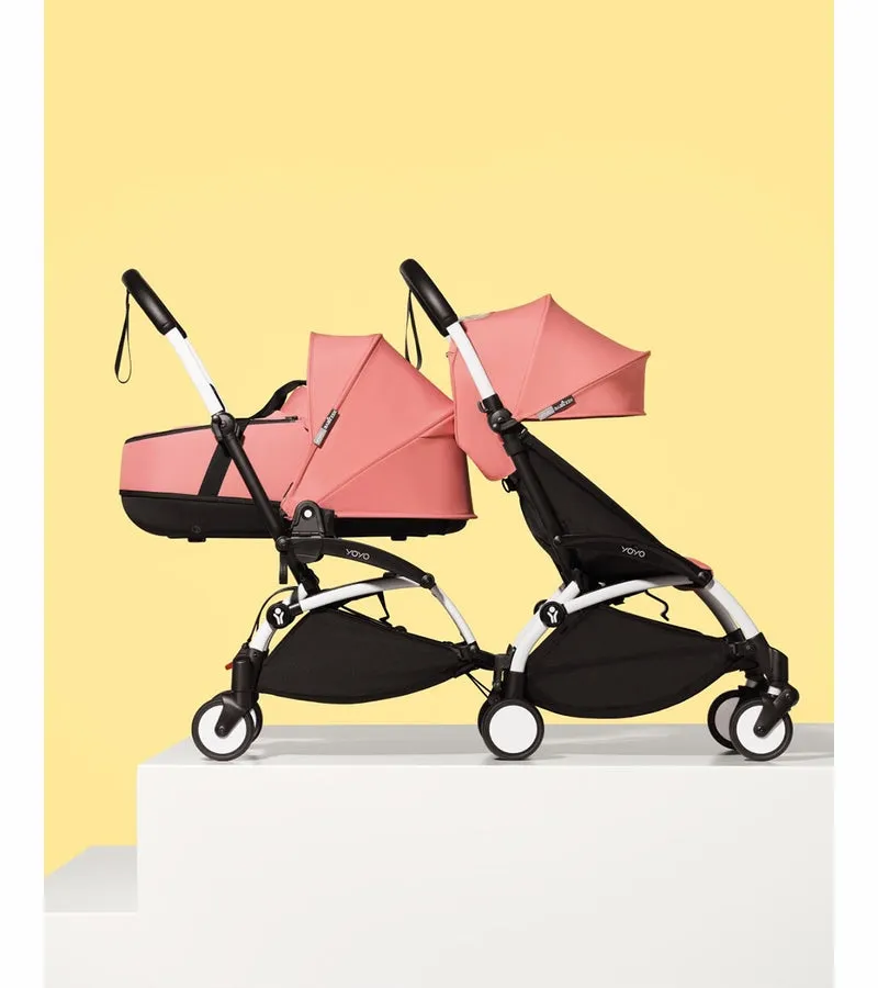 Babyzen YOYO Connect Double Stroller Bassinet / 6  Bundle - White / Olive