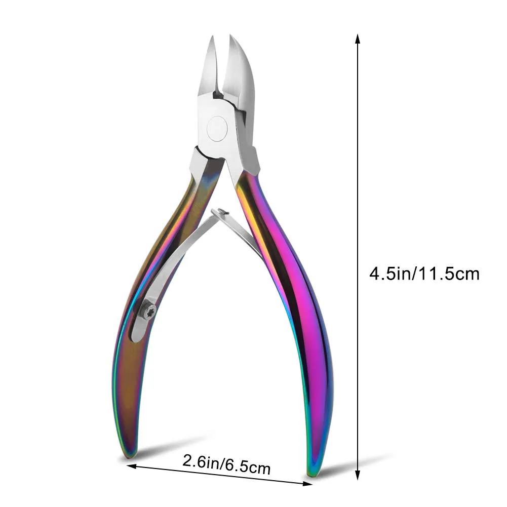 BEZOX Portable Nail Clipper - Toenail Clippers with Surgical Stainless Steel Suitable for Thick Fingernail Toenail Rainbow