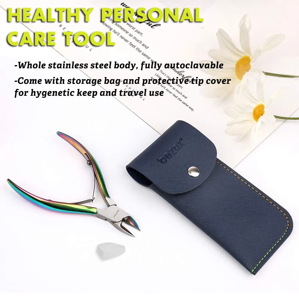BEZOX Portable Nail Clipper - Toenail Clippers with Surgical Stainless Steel Suitable for Thick Fingernail Toenail Rainbow