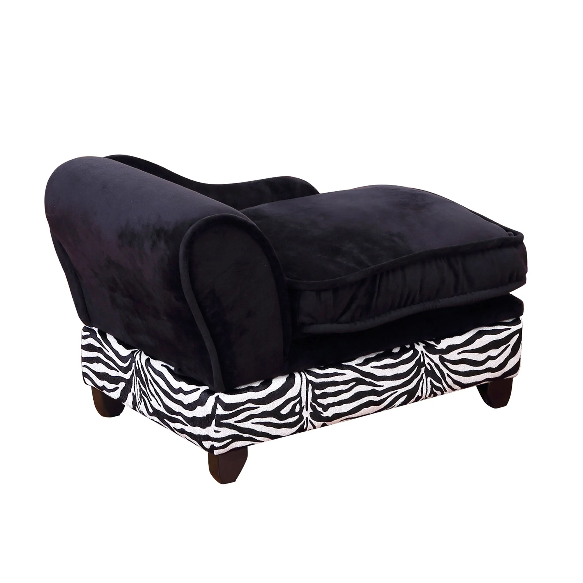 Cat Sofa Bed with Hidden Storage, Removable Cushion, 57L cm - Black
