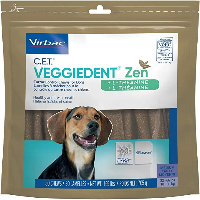 C.E.T. VeggieDent Zen Tartar Control Chews for Dogs