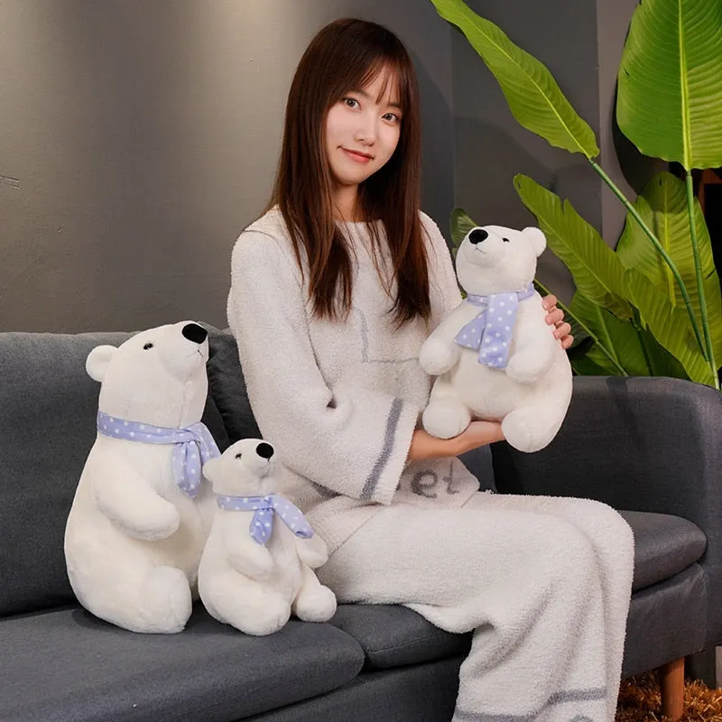 Cute Polar Bear with Scarf Stuffed Plush Toy