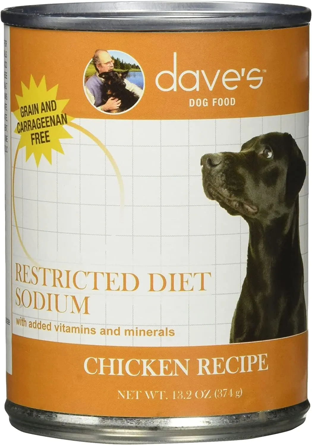 Dave's Pet Food Restricted Sodium Diet Chicken Recipe 13.2-oz, Case Of 12, Wet Dog Food