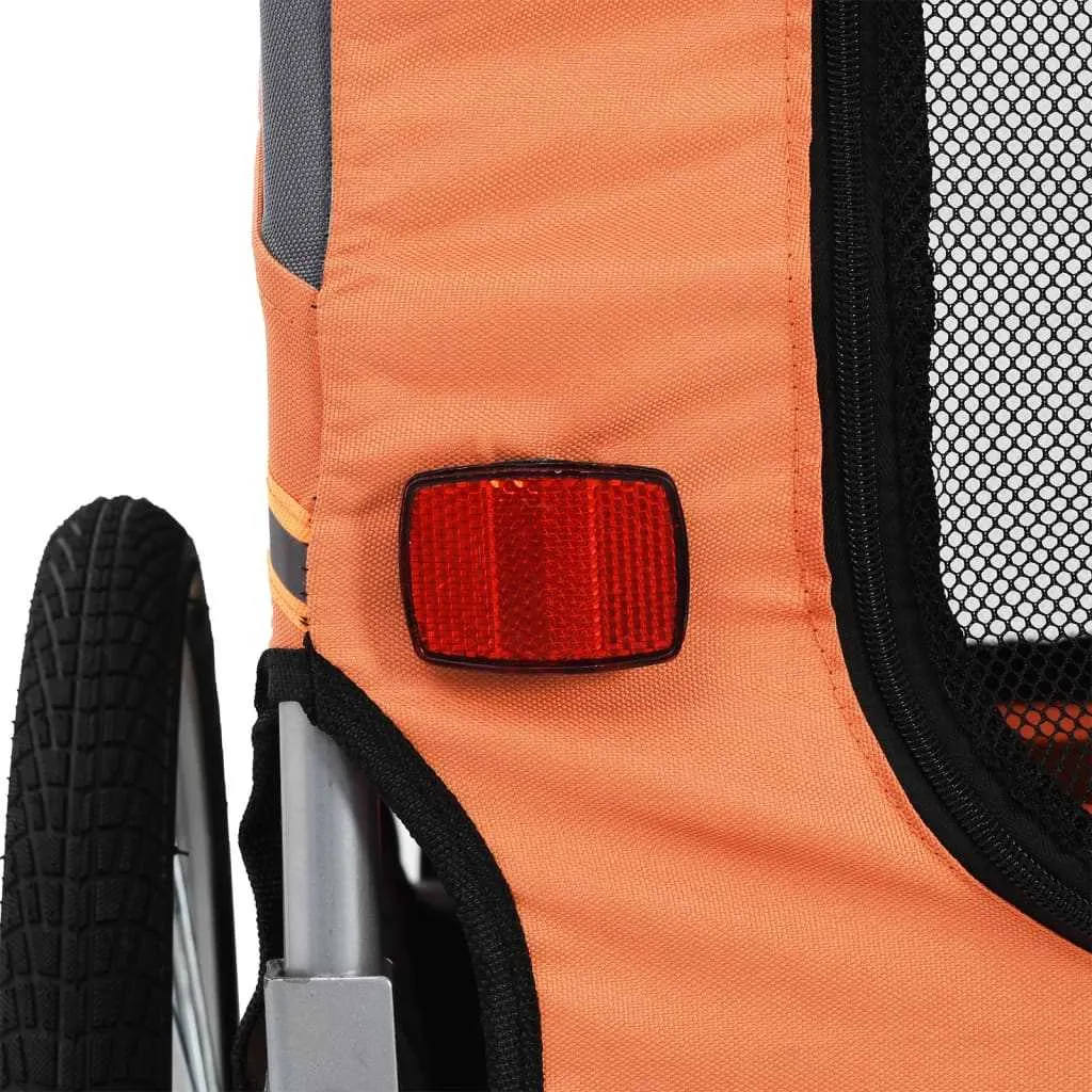 Dog Bike Trailer Orange & Grey