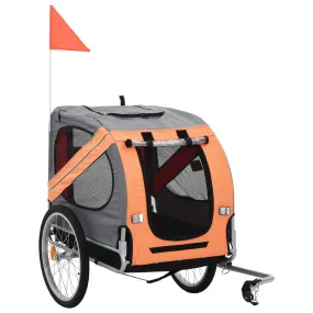 Dog Bike Trailer Orange & Grey