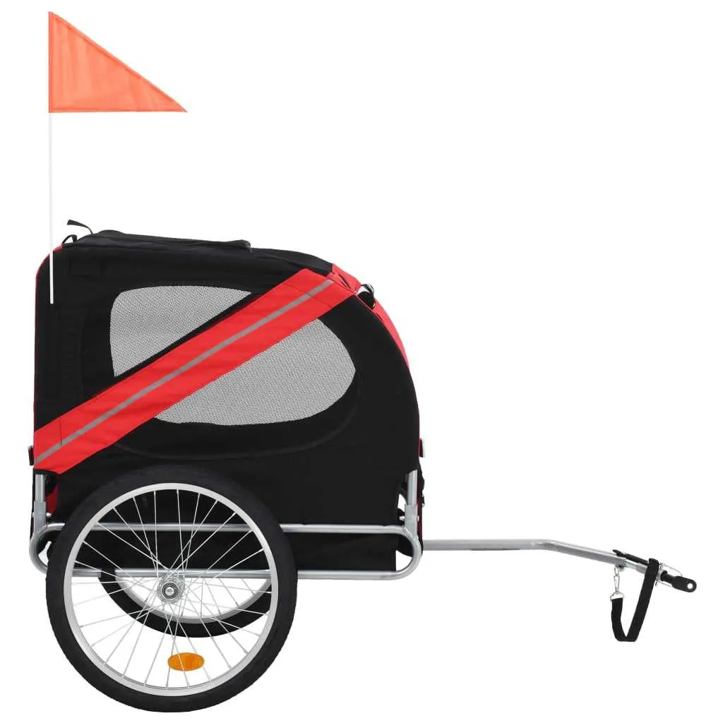 Dog Bike Trailer Red & Black