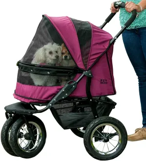 Double Pet Stroller - Zipperless Entry - Pet Gear No-Zip Double Pet Stroller