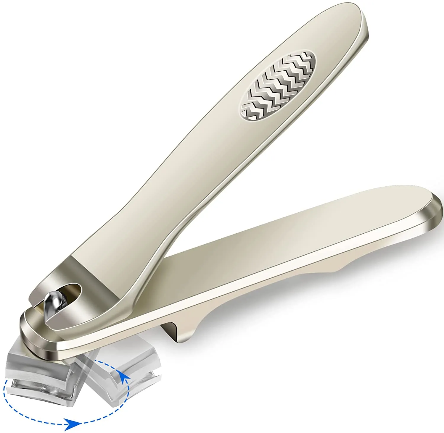 DR. MODE Nail Clippers Easy Grip 360 Degree Rotary Toenail Clippers for Men,Stainless Steel Long Handle Fingernail Clippers Sharp Blade Nail Cutters Trimmer with Nail File