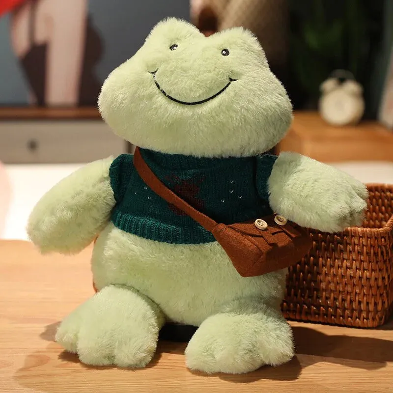 Fluffy Kawaii Cheerful Frog Stuffed Animals Plushie Collection