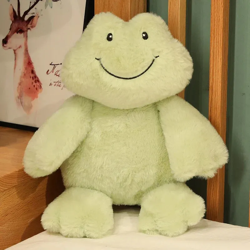 Fluffy Kawaii Cheerful Frog Stuffed Animals Plushie Collection