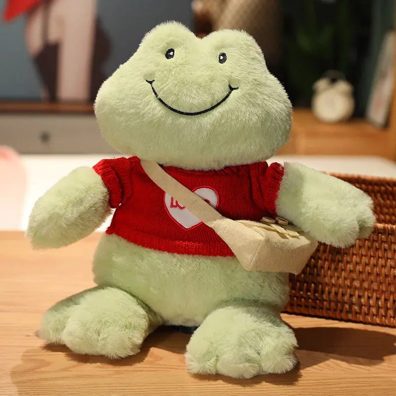 Fluffy Kawaii Cheerful Frog Stuffed Animals Plushie Collection