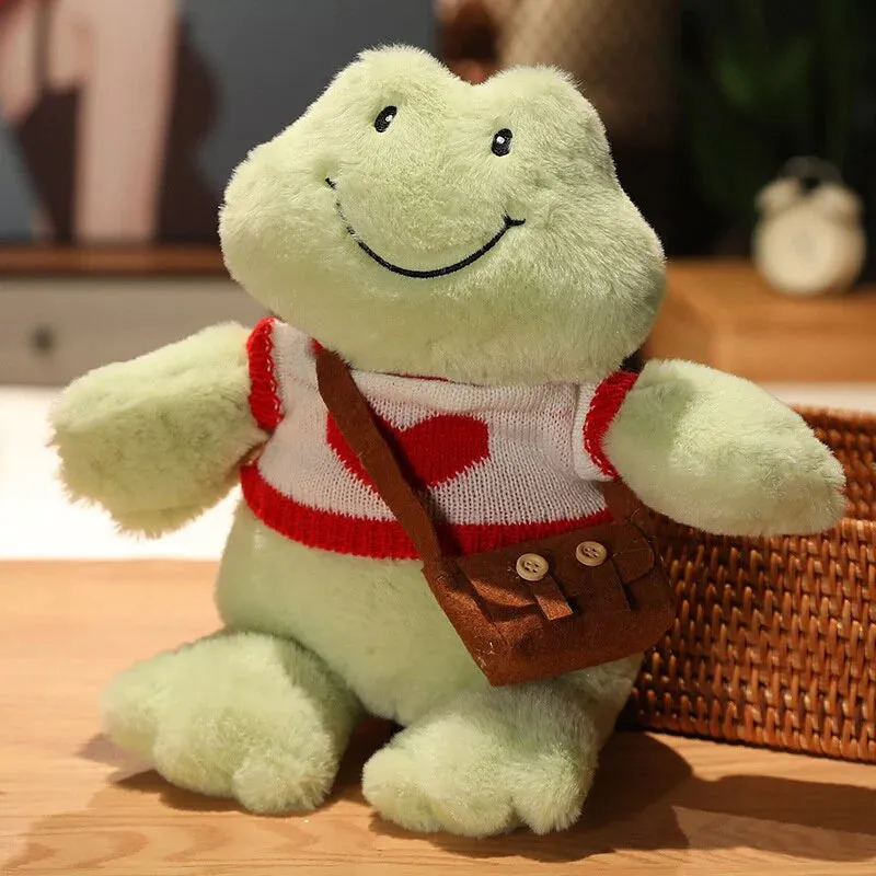 Fluffy Kawaii Cheerful Frog Stuffed Animals Plushie Collection