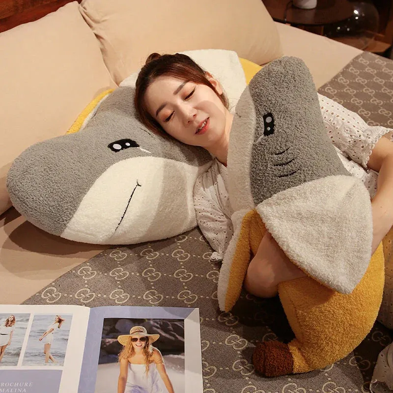 Fluffy Kawaii Shark Banana Stuffed Animal Toy Plushies