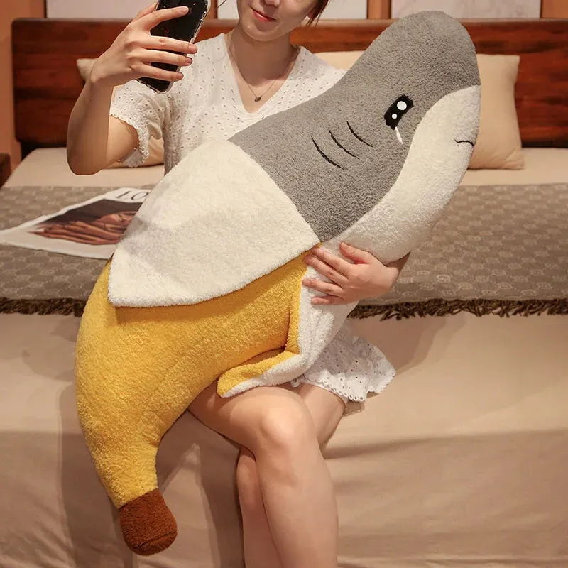 Fluffy Kawaii Shark Banana Stuffed Animal Toy Plushies