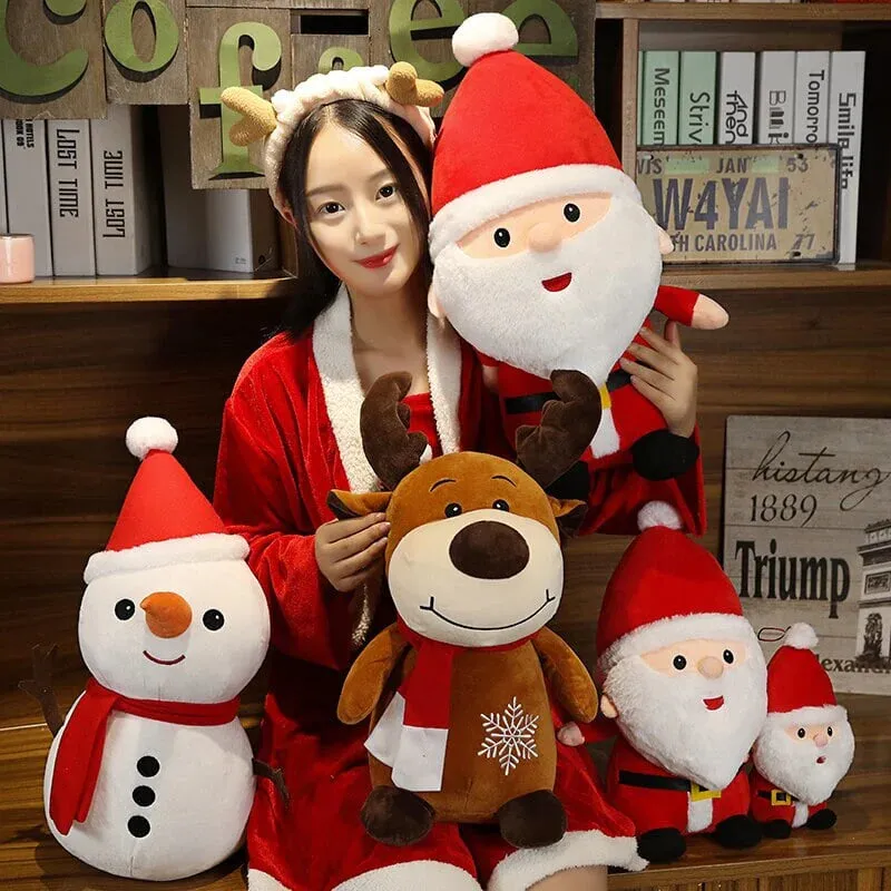 Friendly Kawaii Santa Reindeer Snowman Stuffed Toys Plushies