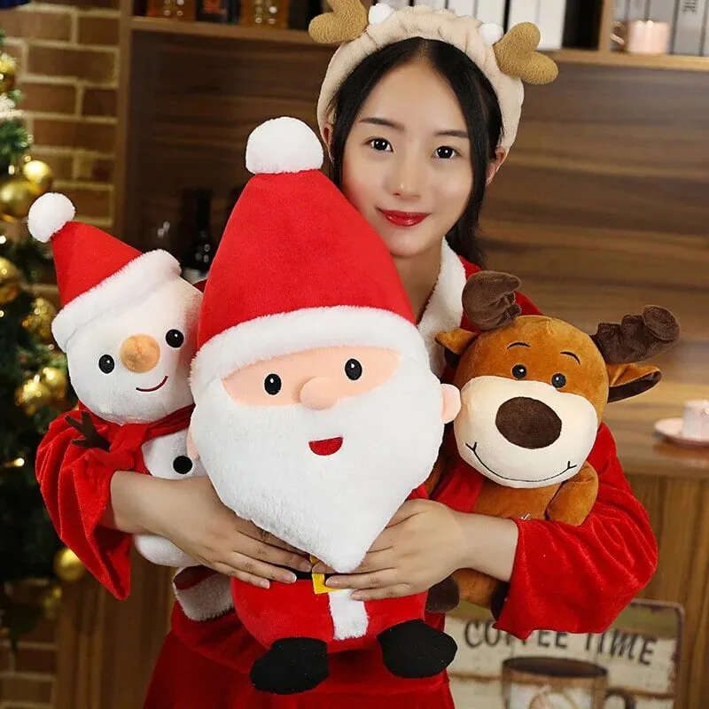 Friendly Kawaii Santa Reindeer Snowman Stuffed Toys Plushies