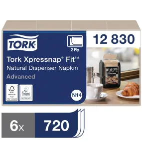 FS372 Tork Xpressnap Fit Recycled Dispenser Napkin Natural 2Ply (Pack of 6x720)