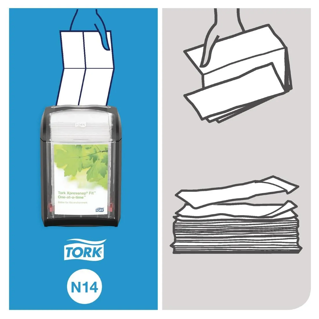 FS372 Tork Xpressnap Fit Recycled Dispenser Napkin Natural 2Ply (Pack of 6x720)