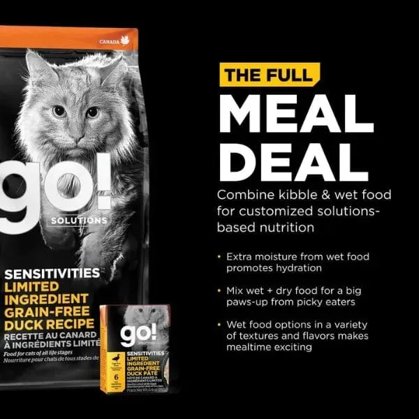 Go! Solutions Sensitivities Limited Ingredient Grain Free Duck Recipe Dry Cat Food