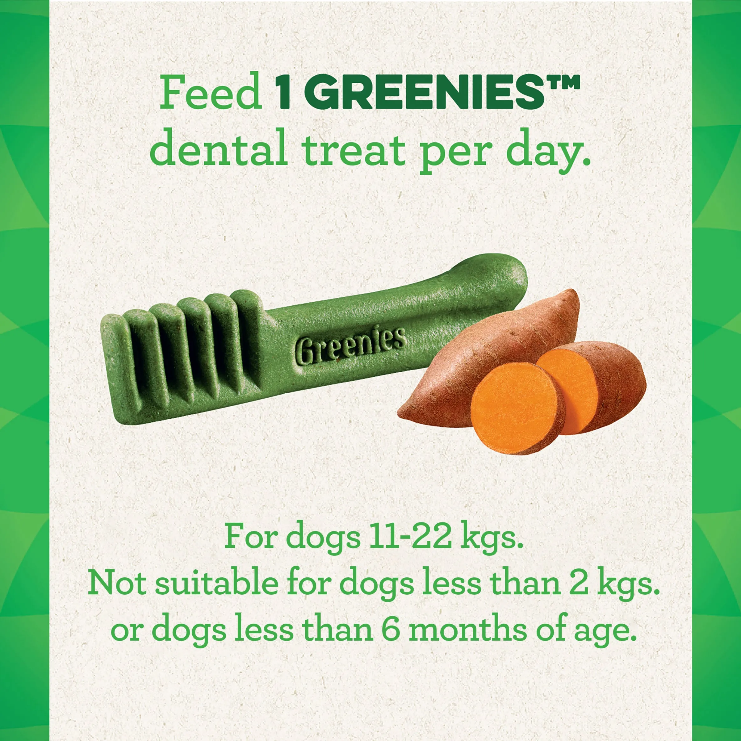 Greenies Dog Sweet Potato Dental Health Treats for Regular Dogs 340g