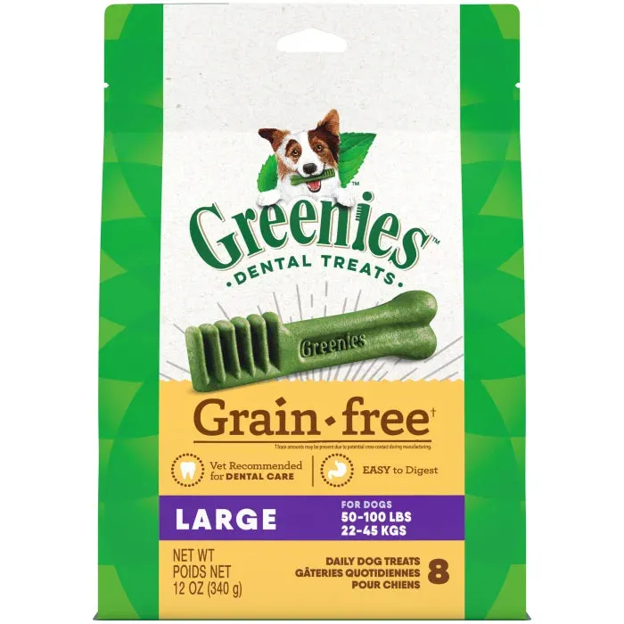 GREENIES Grain Free Large Dental Treats, 8 Count