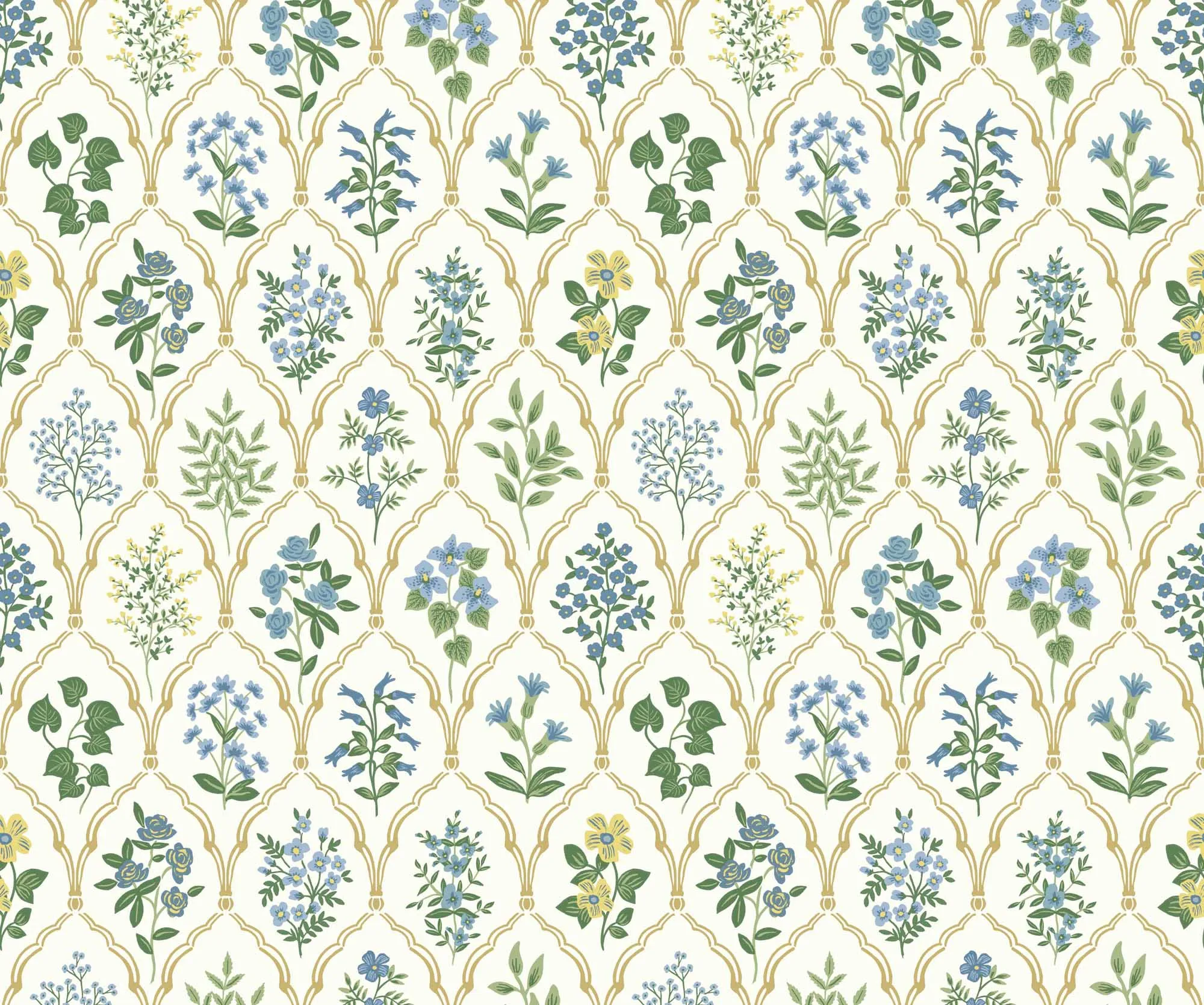 Hawthorne Wallpaper - Blue & Green