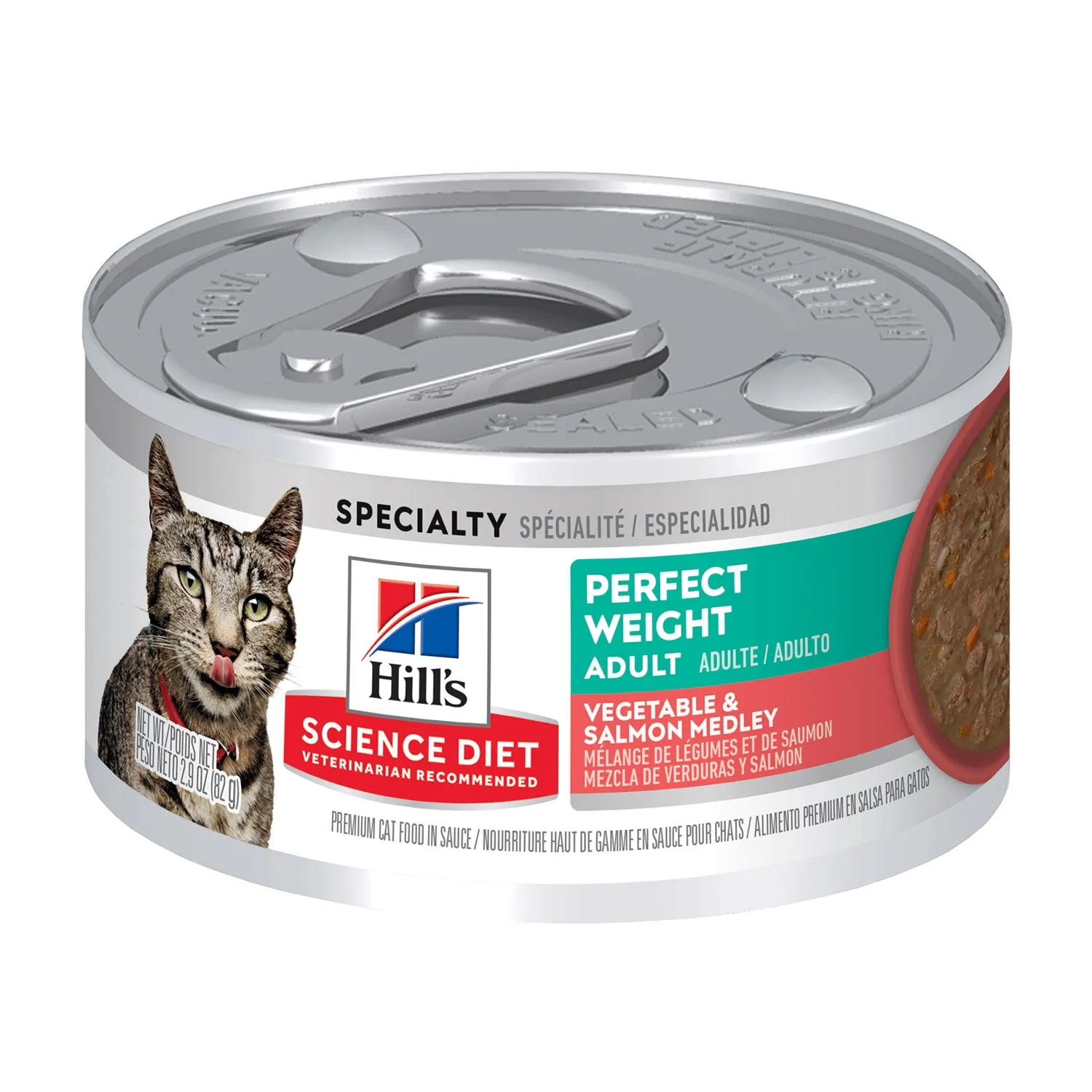 Hills Science Diet Vegetable & Salmon Perfect Weight Adult Canned Cat Food 24 x 82g