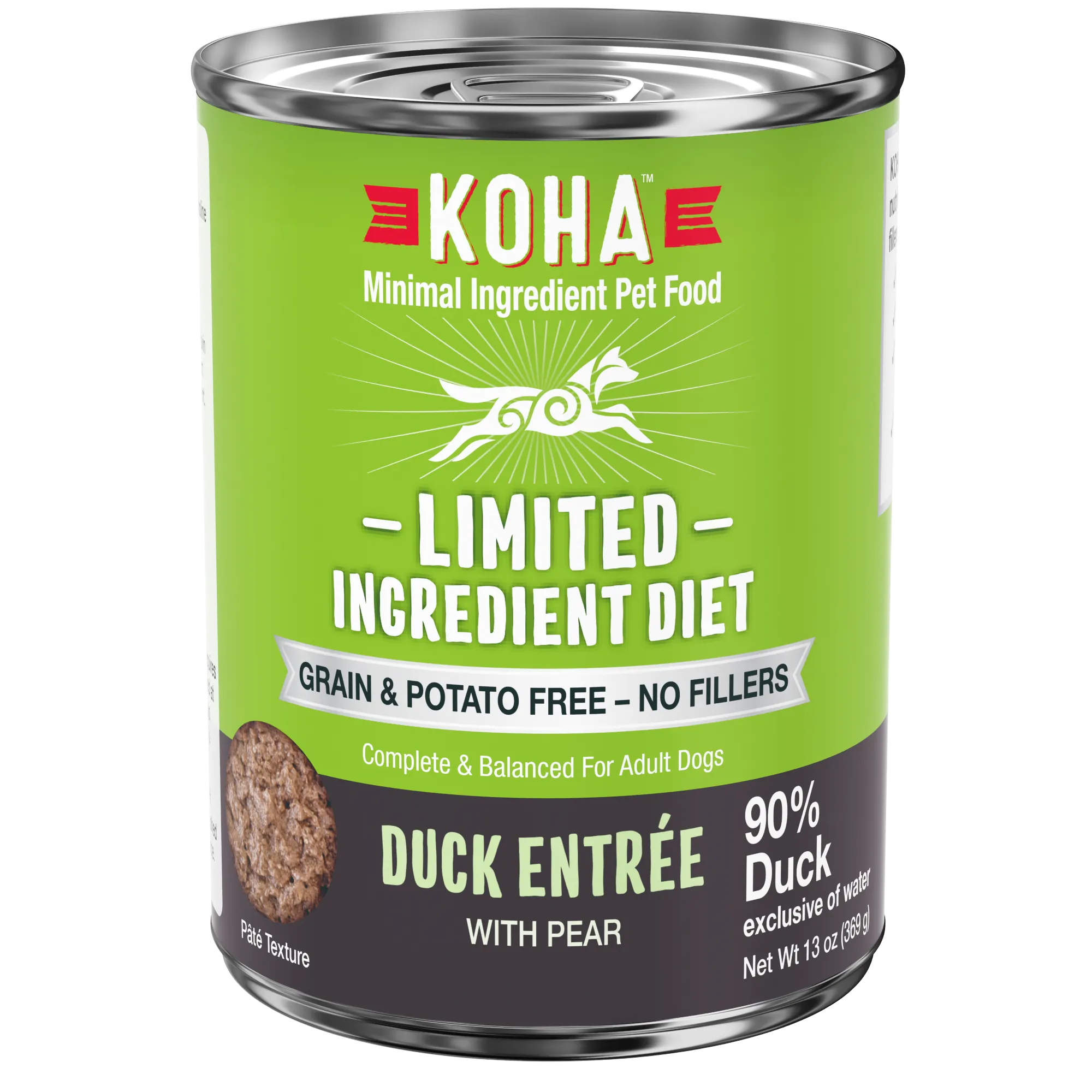 Koha Limited Ingredient Diet Duck Entrée, Wet Dog Food, 13-Oz Case Of 12