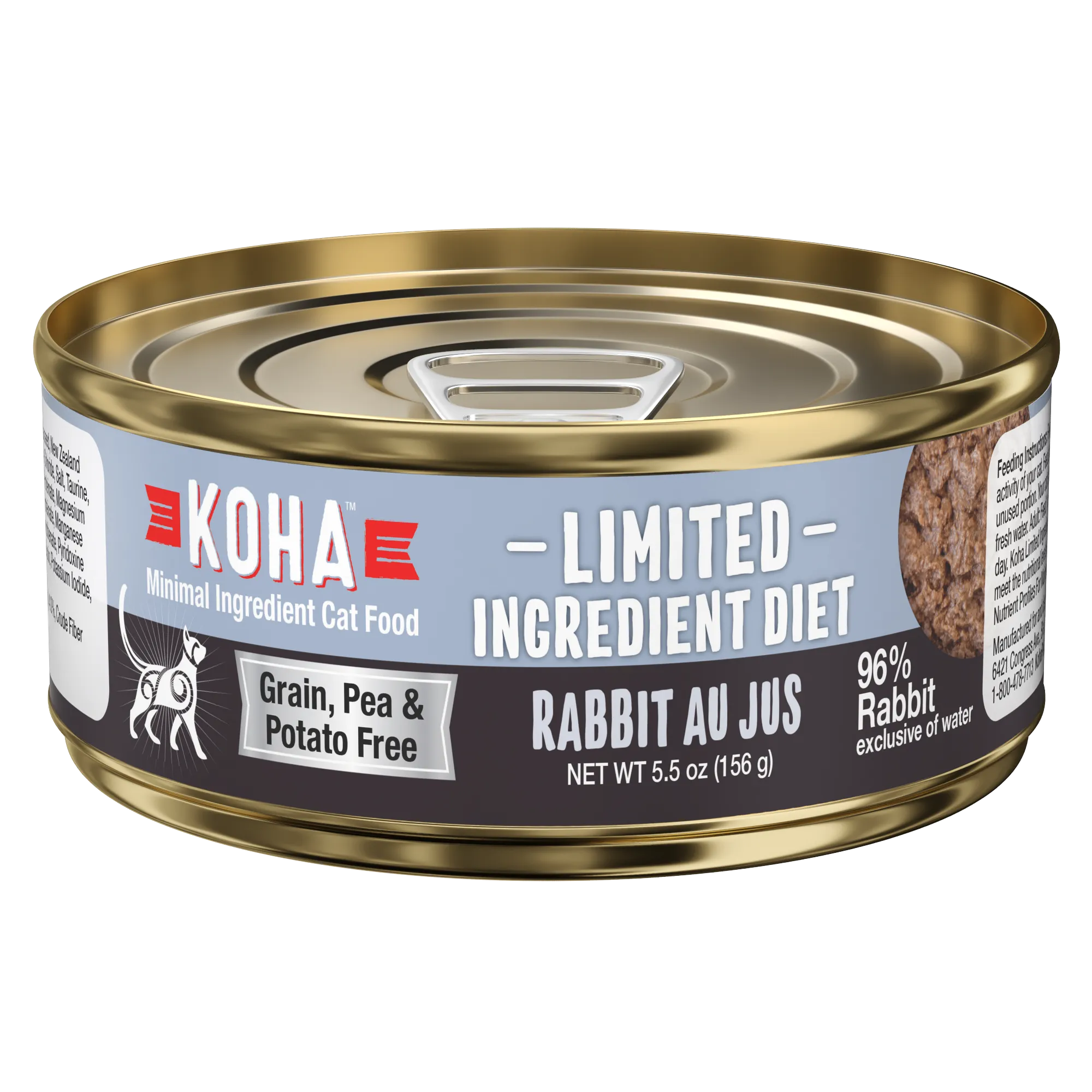 Koha Limited Ingredient Diet Rabbit Au Jus Pâté, Wet Cat Food, 3-Oz Case Of 24