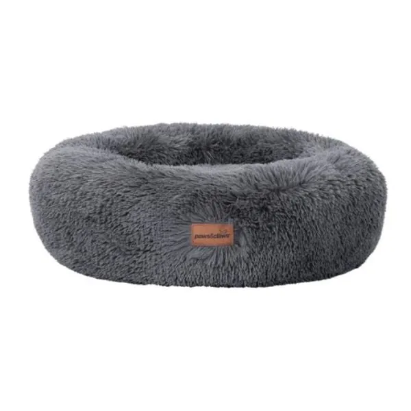 Large Grey Calming Plush Bed - 70cm x 70cm x 21cm